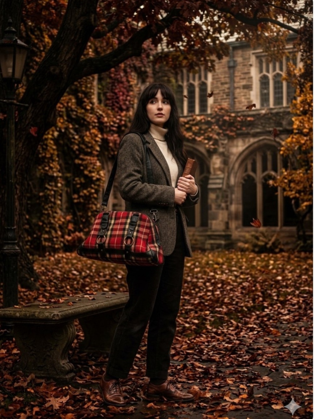 Beausac Vintage Red Wool Plaid Bowler Doctor Bag
Large EUC RARE